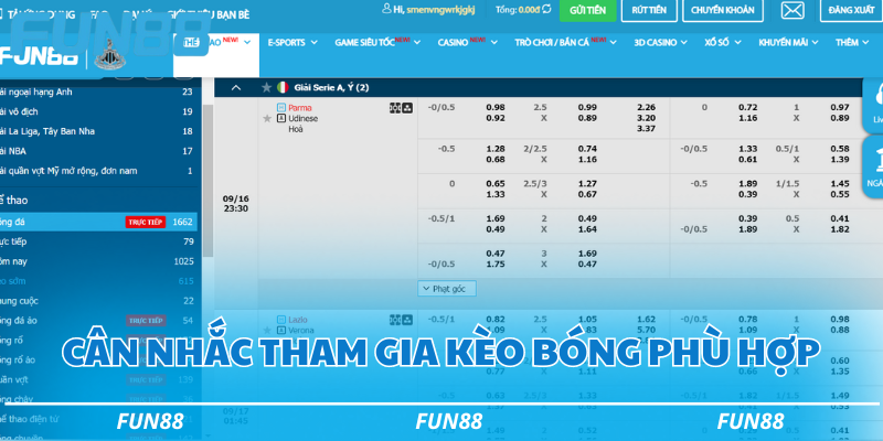 Cược kèo tài xỉu không rủi ro với 5 mẹo cực hay khi chơi 3 Cân nhắc tham gia kèo bóng phù hợp