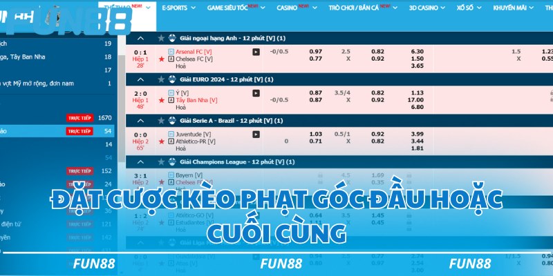 Tìm hiểu 4 loại kèo phạt góc phổ biến và chiến lược cược hay 2 Đặt cược kèo phạt góc đầu hoặc cuối cùng